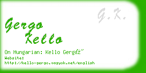 gergo kello business card